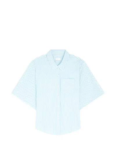 Dries Van Noten Striped Short-sleeve Shirt In Blue