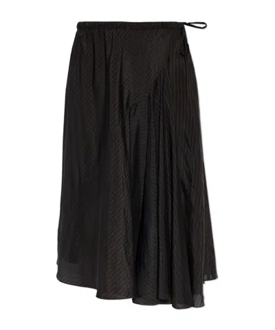 Dries Van Noten Striped Skirt In Black