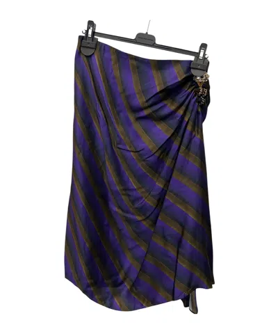 Dries Van Noten Striped Skirt In Blue