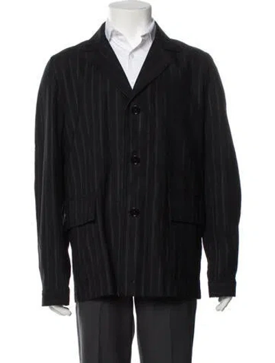 Pre-owned Dries Van Noten Striped Sport Coat W/ Tags In Black