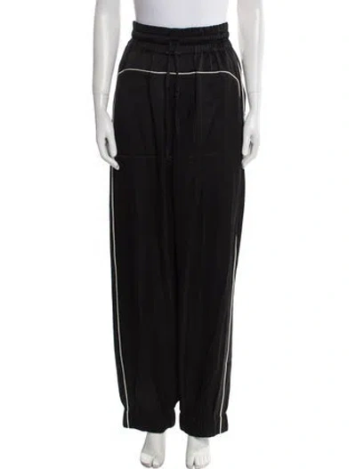Pre-owned Dries Van Noten Striped Straight Leg Pants In Black