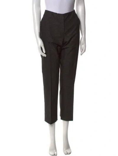 Pre-owned Dries Van Noten Striped Straight Leg Pants In Black
