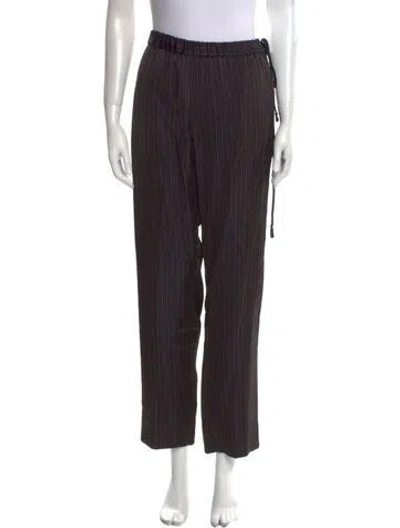 Pre-owned Dries Van Noten Striped Straight Leg Pants In Brown