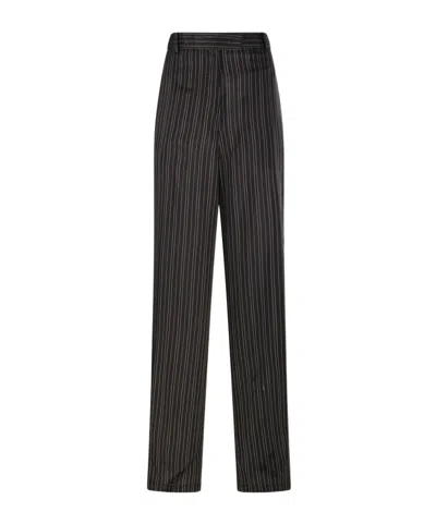 Dries Van Noten Striped Trousers In Brown