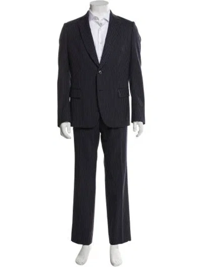 Pre-owned Dries Van Noten Striped Two-piece Suit In Blue