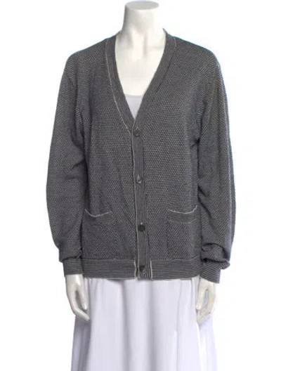 Pre-owned Dries Van Noten Striped V-neck Sweater In Multi