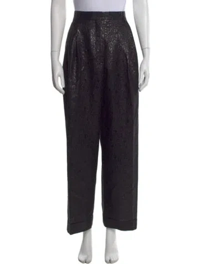 Pre-owned Dries Van Noten Striped Wide Leg Pants In Black