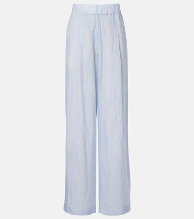 Dries Van Noten Striped Wide-leg Pants In Blue