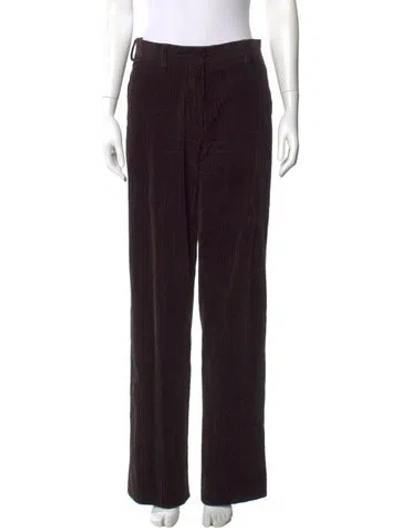 Pre-owned Dries Van Noten Striped Wide Leg Pants In Brown