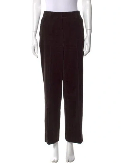 Pre-owned Dries Van Noten Striped Wide Leg Pants In Brown