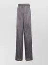 Dries Van Noten Striped Wide-leg Trousers Pockets In Gray