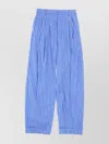DRIES VAN NOTEN STRIPED WIDE LEG TROUSERS WITH ELASTIC WAISTBAND