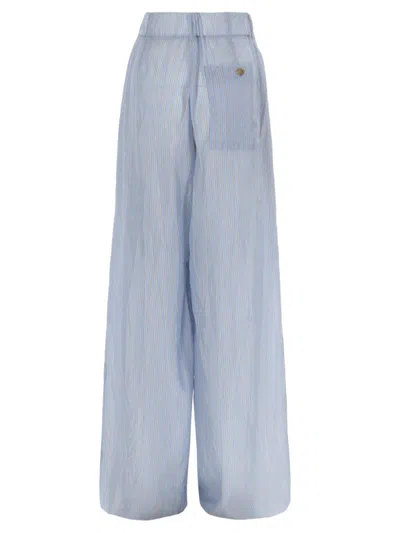 Dries Van Noten Striped Wide-leg Trousers In Blue