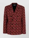 Dries Van Noten Structured Double-breasted Jackets In Patterned Fabric In Red