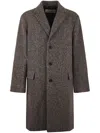 Dries Van Noten Structured Grey Coat With Classic Silhouette In Brown
