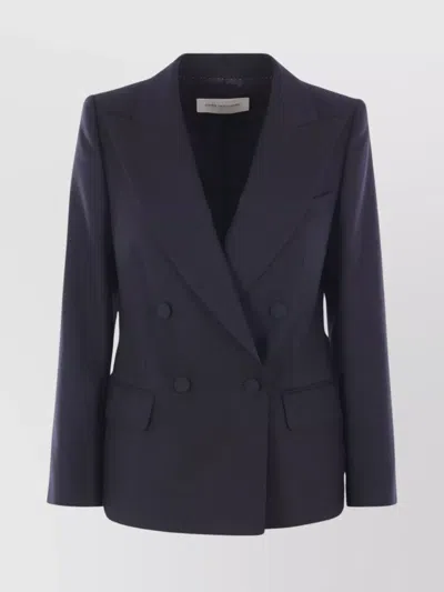 Dries Van Noten Structured Jacket With Chest And Flap Pockets In Blue