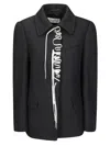 Dries Van Noten Structured White Jacket With High Shoulder Pads And Elegant Collar In Black