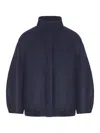 Dries Van Noten Balloon-sleeve High-neck Jacket In Blue