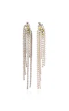 Dries Van Noten Stud Earrings With Natural Shell; Beads; And Strass Chain In Metallic