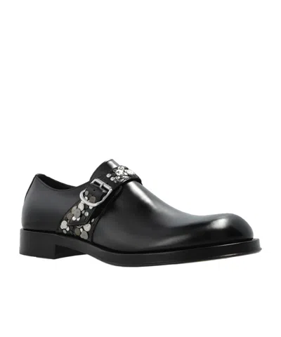 Dries Van Noten Studded Leather Shoes In Black
