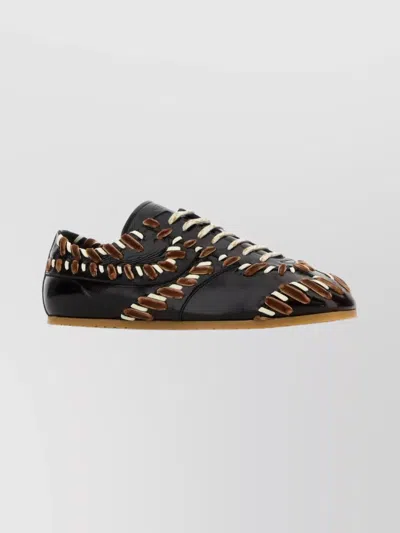 DRIES VAN NOTEN STYLISH LOW-TOP LEATHER SNEAKERS FEATURING EMBELLISHMENTS