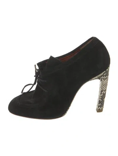 Pre-owned Dries Van Noten Suede Animal Print Boots In Black