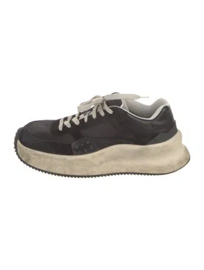 Pre-owned Dries Van Noten Suede Athletic Sneakers In Black