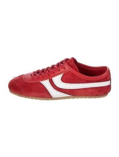 Pre-owned Dries Van Noten Suede Athletic Sneakers In Red
