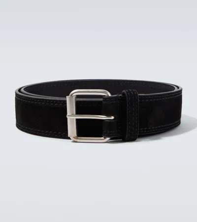 Dries Van Noten Suede Belt In Black