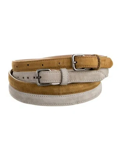 Pre-owned Dries Van Noten Suede Belt In Gray