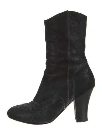 Pre-owned Dries Van Noten Suede Boots In Black
