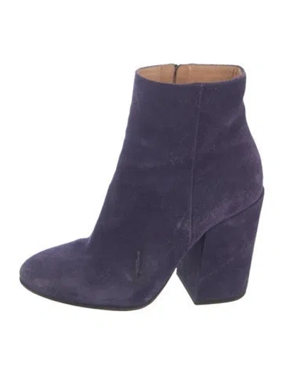 Pre-owned Dries Van Noten Suede Boots In Purple