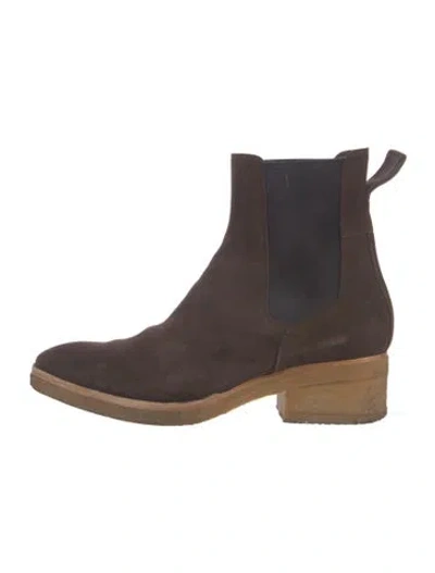 Pre-owned Dries Van Noten Suede Chelsea Boots In Brown