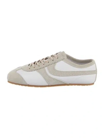 Pre-owned Dries Van Noten Suede Colorblock Pattern Sneakers In White