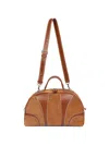 Dries Van Noten Leather-trimmed Suede Duffel Bag In Brown
