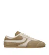 Dries Van Noten Women Beige Low-top Sneakers With Two-tone Lace-up In Suede Woman In Nude