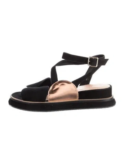 Pre-owned Dries Van Noten Suede Flats In Black