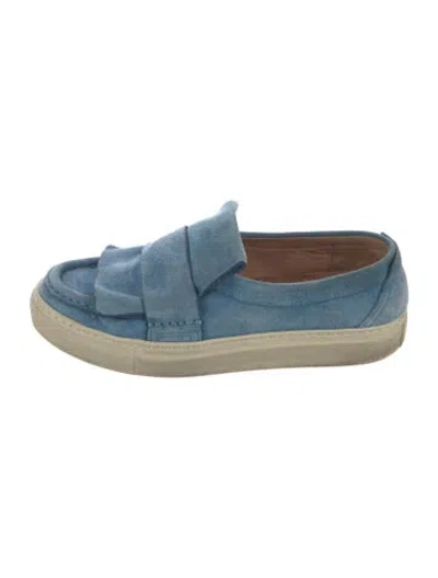 Pre-owned Dries Van Noten Suede Flats In Blue