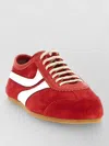 Dries Van Noten Suede Lace Up Sneakers Low Profile Stripes In Red