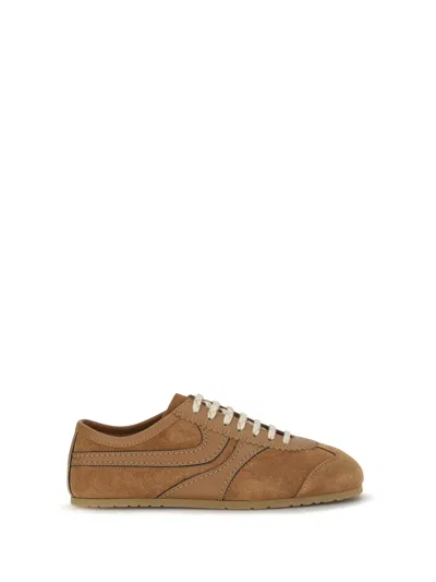 Dries Van Noten Suede Lace-up Sneaker In Tan