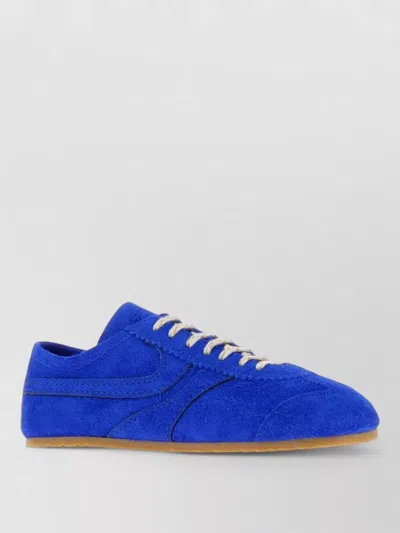 Dries Van Noten Vibrant Blue Suede Calfskin Leather Sneakers