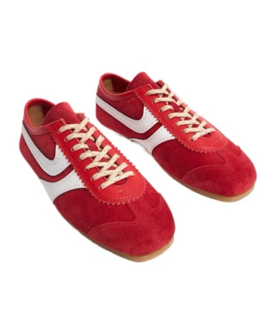 Dries Van Noten 70s Marathon Spirit Suede Low-top Sneakers In Red