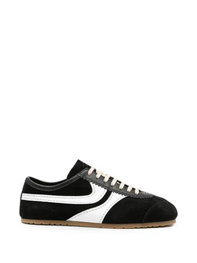Dries Van Noten Suede Leather Sneakers In Black