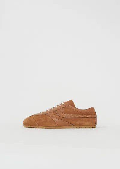 Dries Van Noten Suede Leather Trainer In Brown
