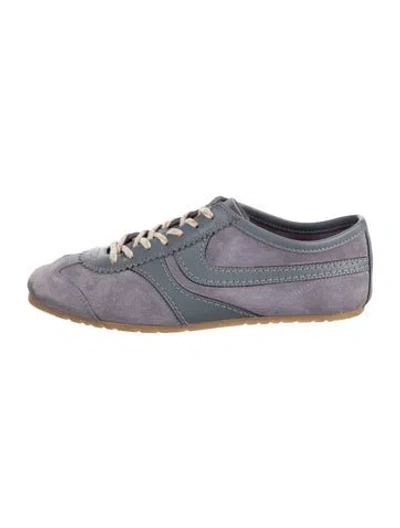 Pre-owned Dries Van Noten Suede Leather Trim Embellishment Athletic Sneakers In Gray