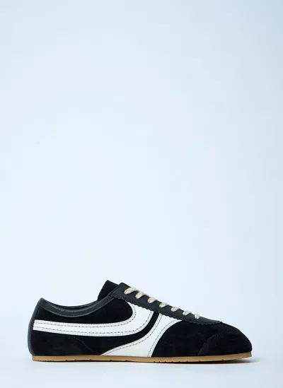 Dries Van Noten Suede Low-top Sneakers In Black