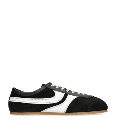 Dries Van Noten Sneakers Contrast Stitching Low Top Rubber Sole In Black