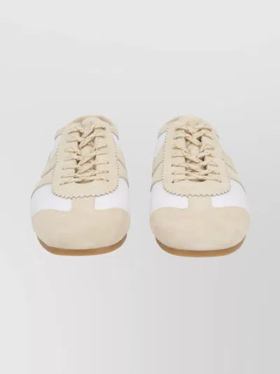 DRIES VAN NOTEN SUEDE LOW-TOP SNEAKERS CONTRAST STITCHING