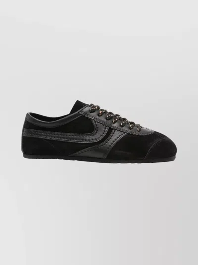 DRIES VAN NOTEN SUEDE LOW-TOP SNEAKERS FEATURING CONTRAST STITCHING