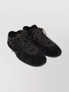 Dries Van Noten Suede Low Top Sneakers With Rubber Sole In Black